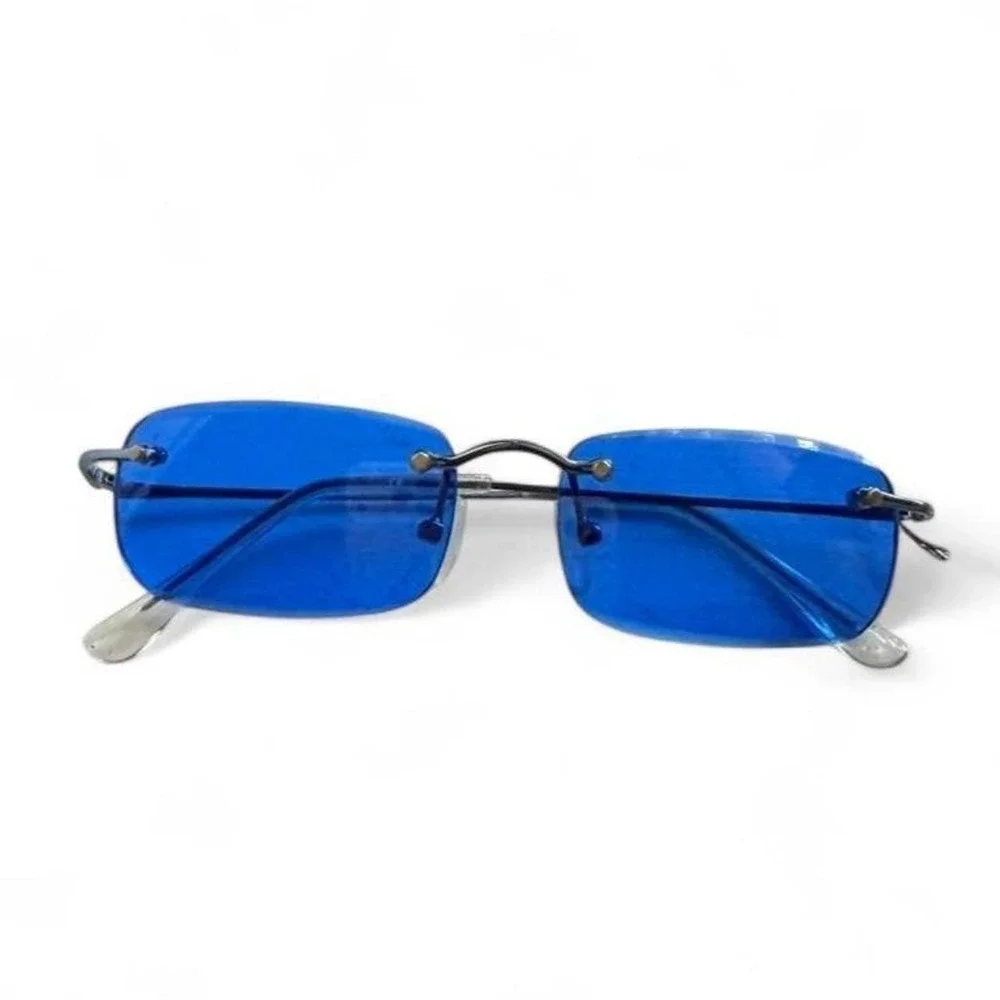 Vintage y2k (2001) Blue rimless sunglasses